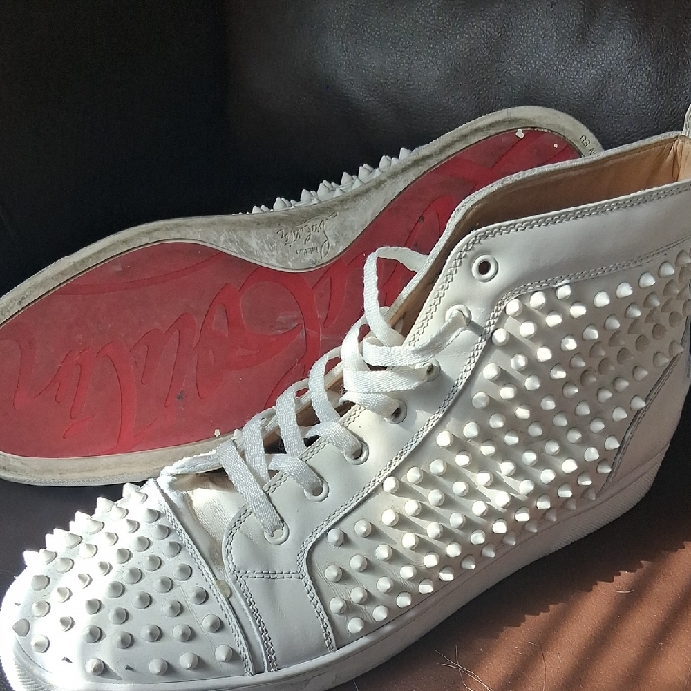 Christian Louboutin White Studded Sneakers